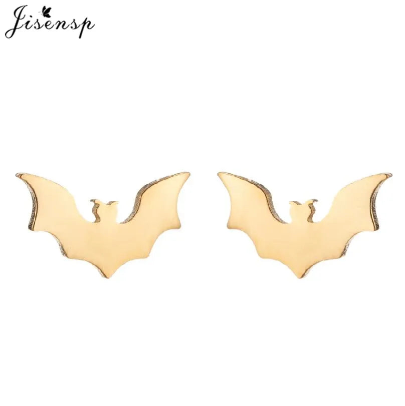 Stainless Steel Bat Stud Earrings