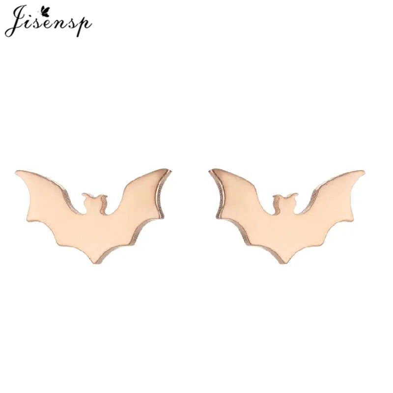 Stainless Steel Bat Stud Earrings