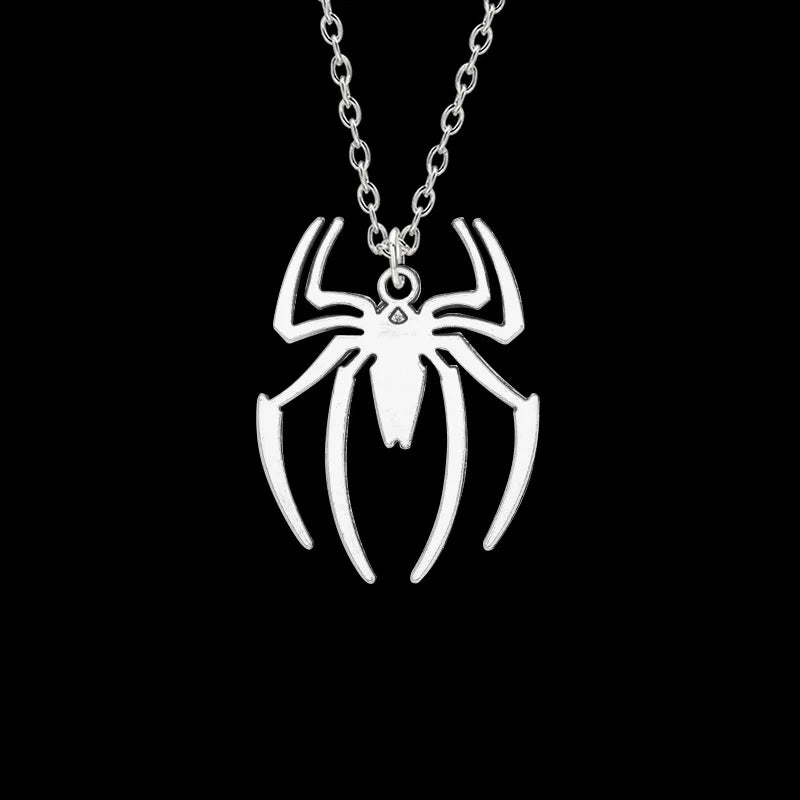 Spider Halloween Pendants Round Cross Chain