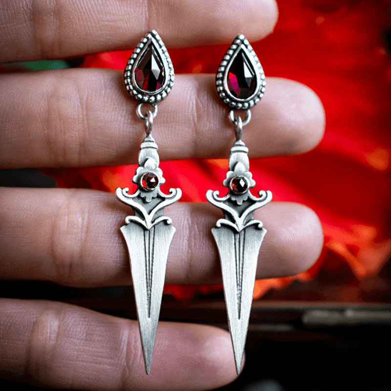 Vintage Medieval Gothic Sword Drop Earrings