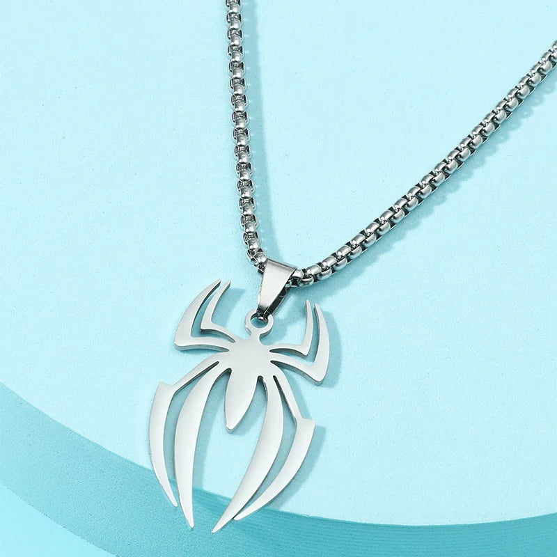 Spider Halloween Pendants Round Cross Chain