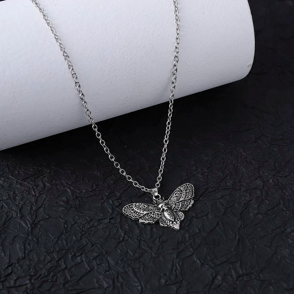 Death Moth Necklace Vintage