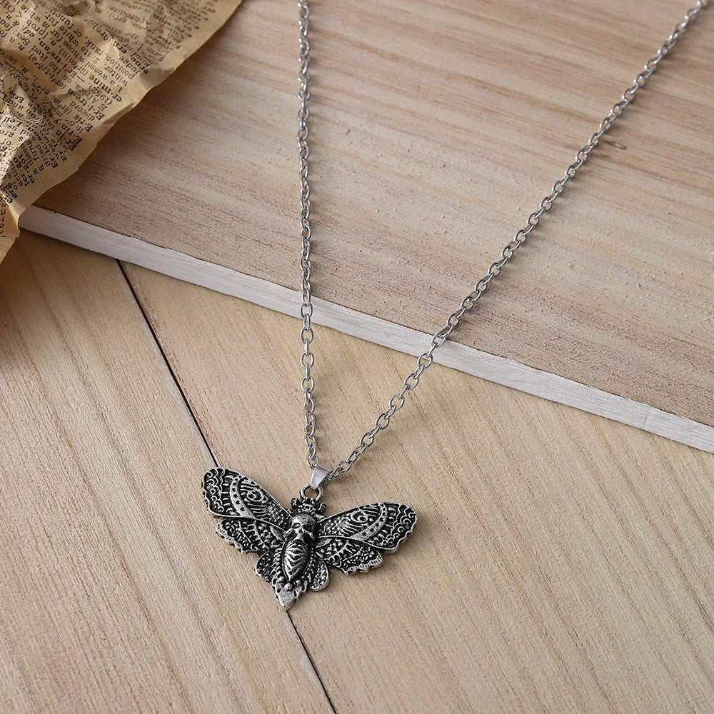 Death Moth Necklace Vintage