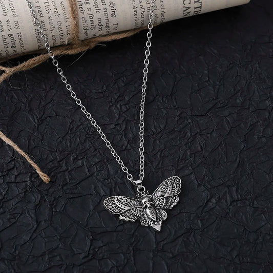 Death Moth Necklace Vintage