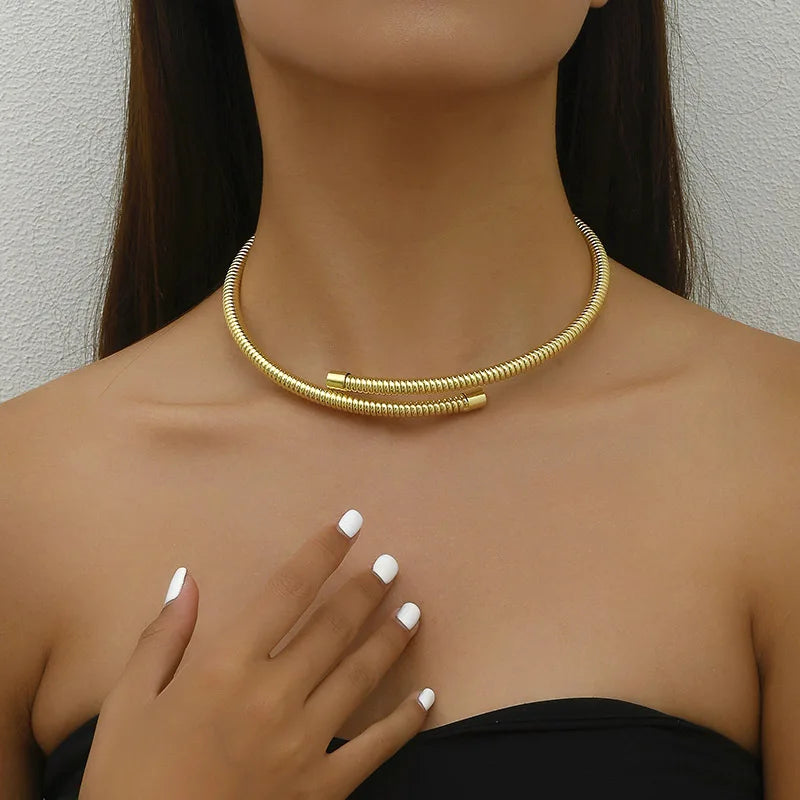 Adjustable gold plated choker